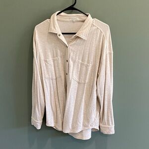 Z Supply Cream Button-Up Blouse